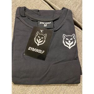 Gym Wolf Men's Workout Tee with Cutoff Sleeves Size M Black New